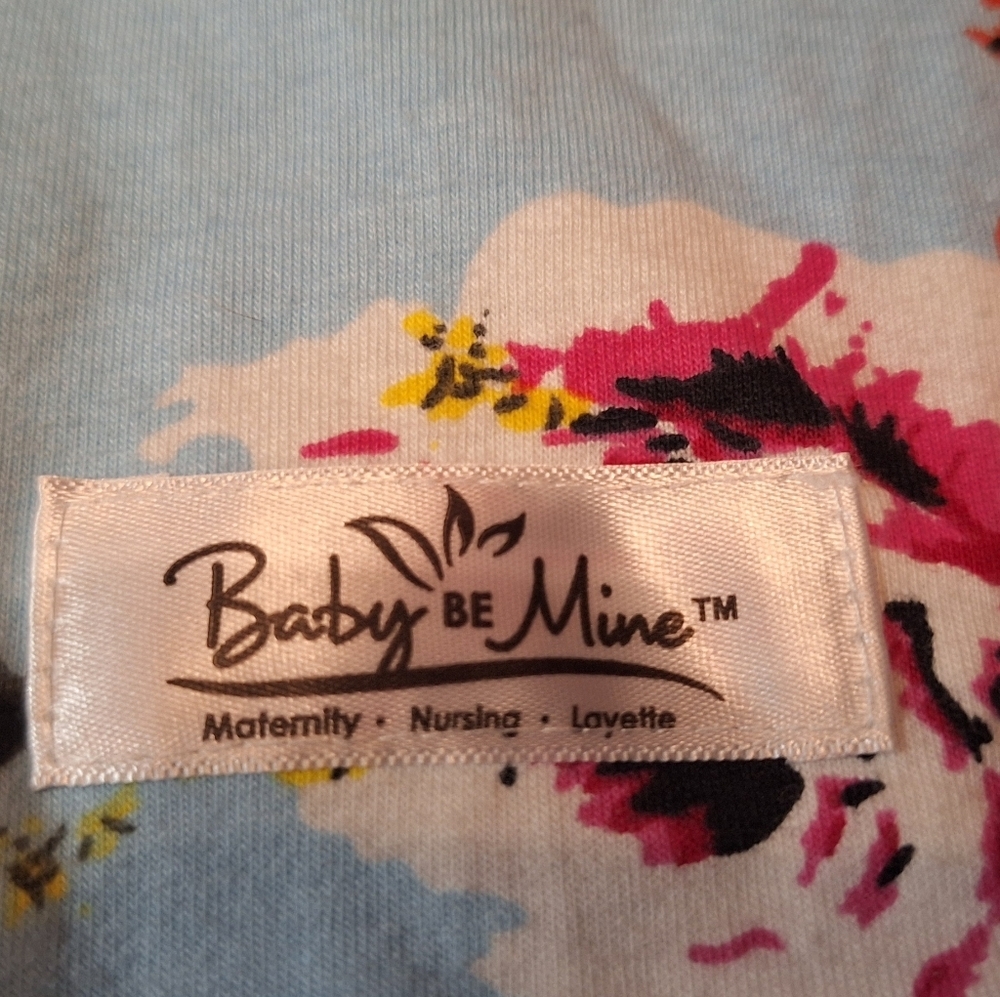 Baby Be Mine Blue Floral Pink Floral Roses  Blanket 31" x 31" Reversible Nursing - Picture 5 of 5